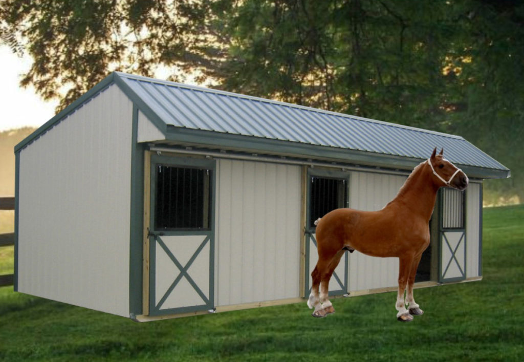 2 stall horse barn with tack room